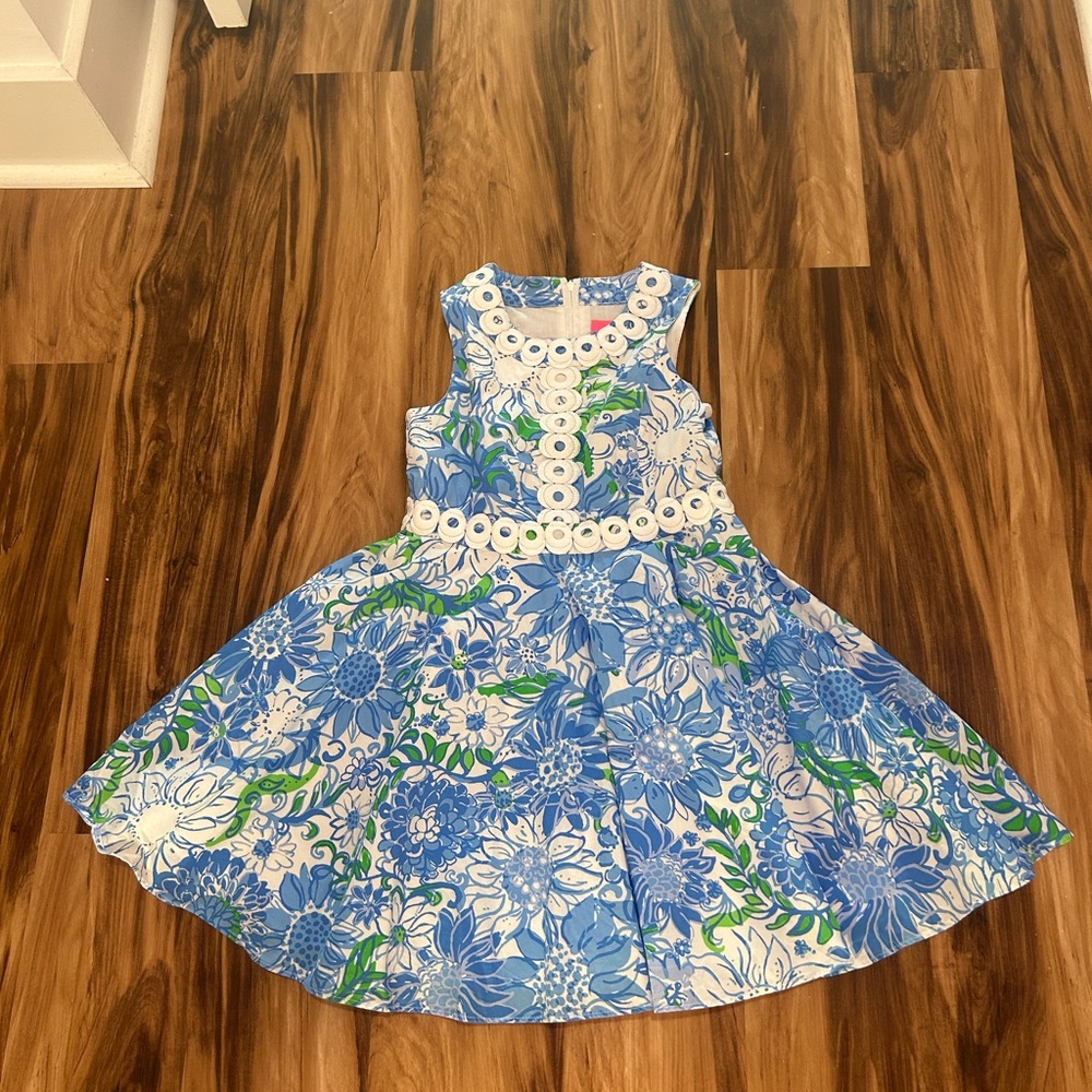 Lilly Pulitzer Blue Sundress Sleeveless A-line Scoop Neck